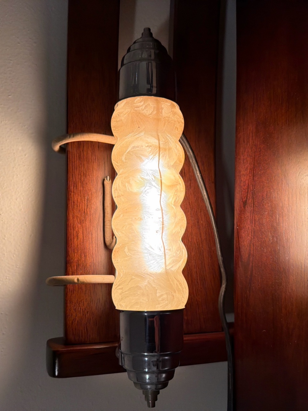 Vintage Hanging Headboard Light MCM Reading Bullet Tested Works 11X2”